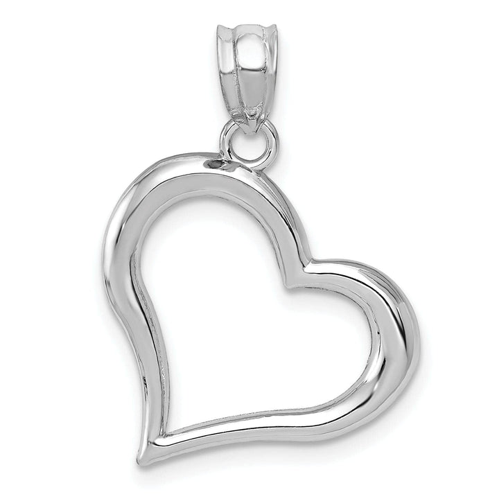 Lovely Rita's Pendants & Charms 14k White Gold Polished Open Heart Pendant