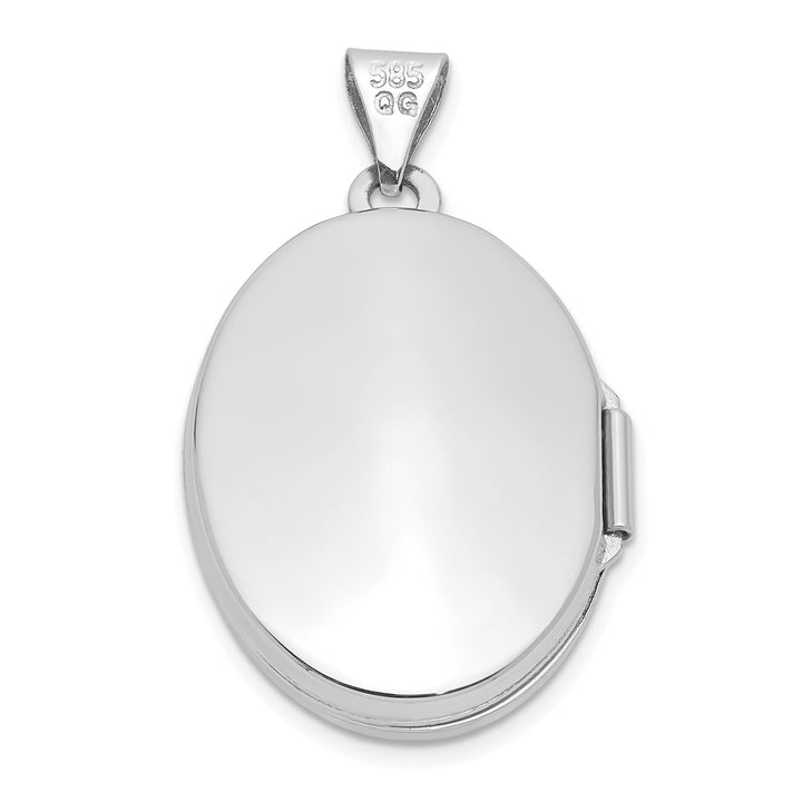 Lovely Rita's Pendants & Charms 14k White Gold Polished Oval Locket