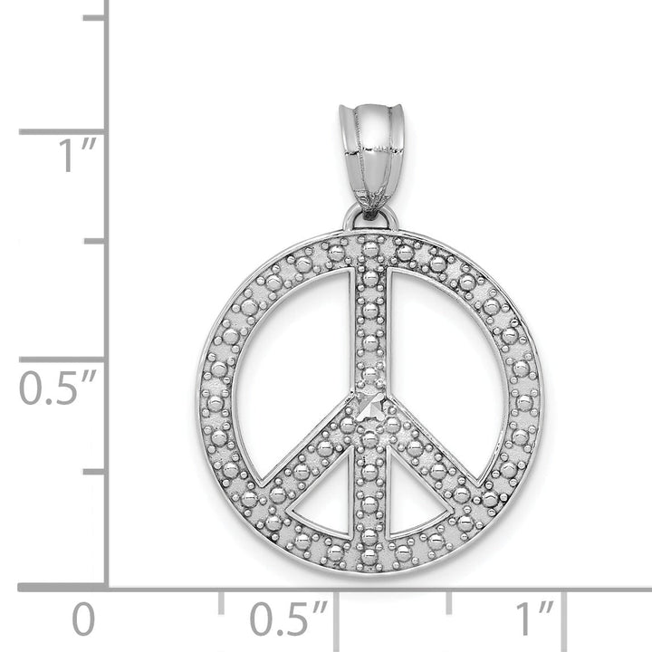 Lovely Rita's Pendants & Charms 14k White Gold Polished Peace Symbol Pendant