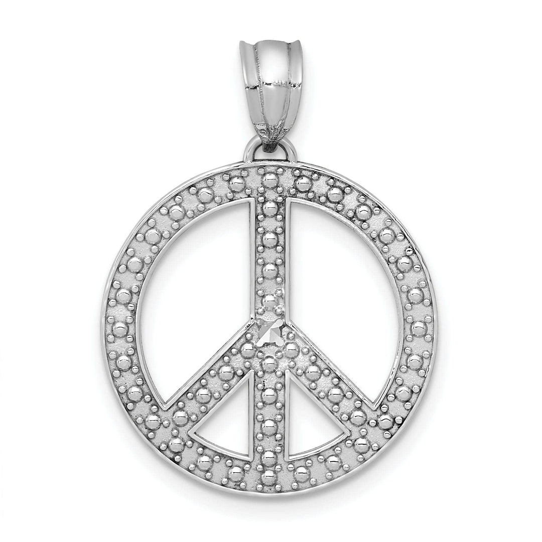 Lovely Rita's Pendants & Charms 14k White Gold Polished Peace Symbol Pendant