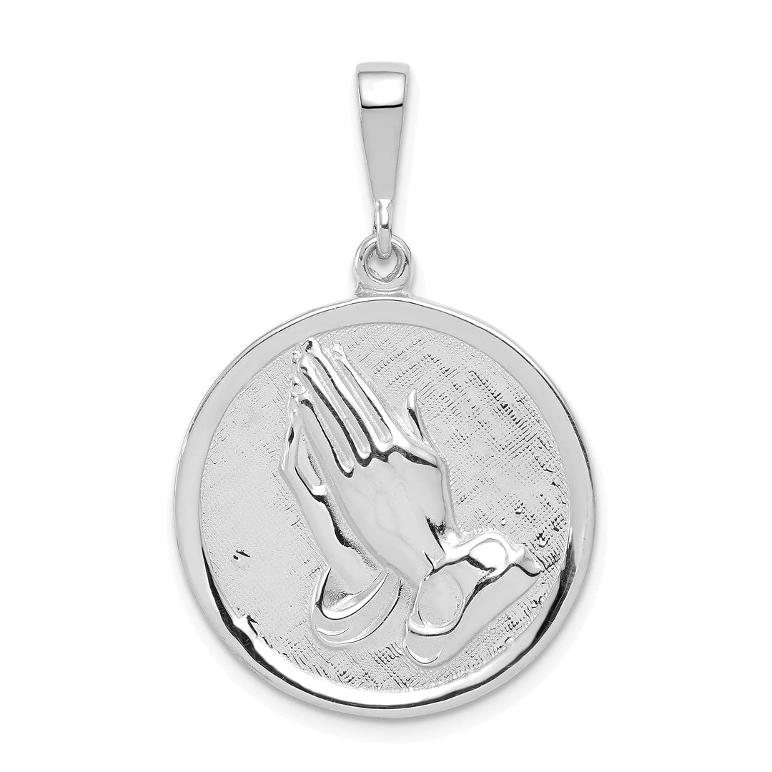 Lovely Rita's Pendants & Charms 14K White Gold Polished Praying Hands and Serenity Prayer Pendant