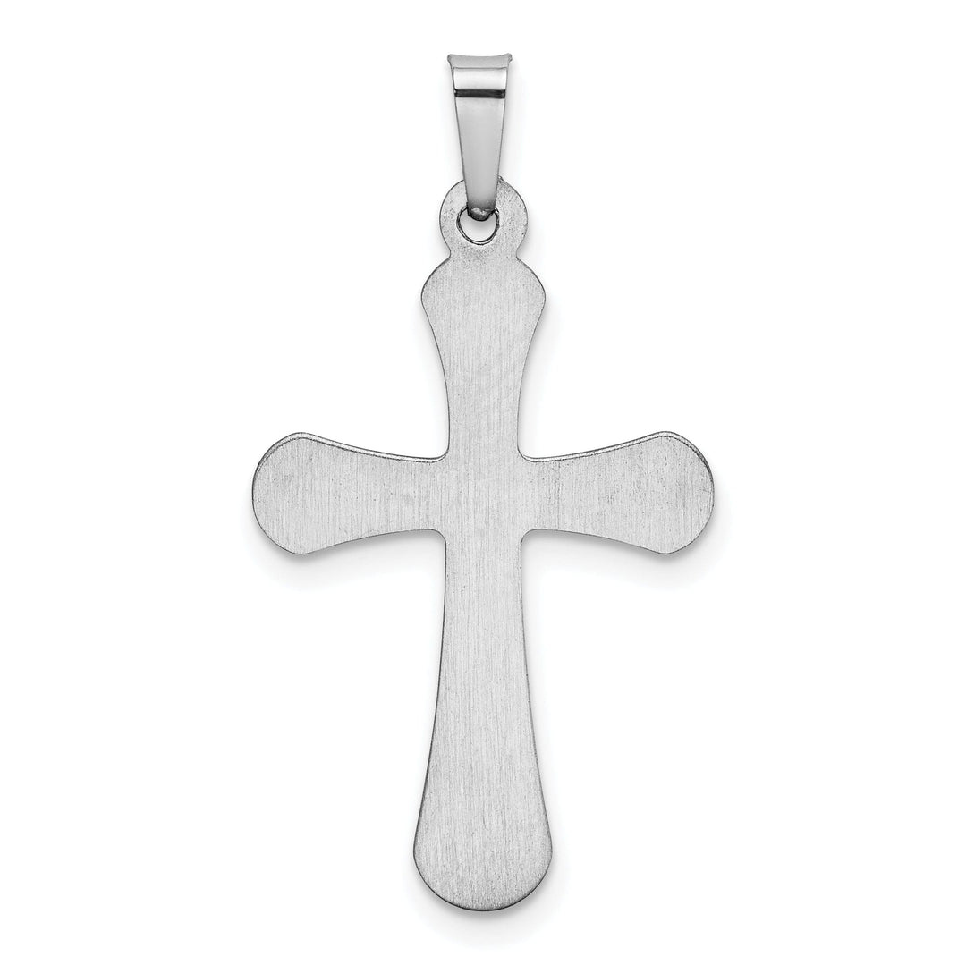 Lovely Rita's Pendants & Charms 14k White Gold Polished Rounded Cross Pendant