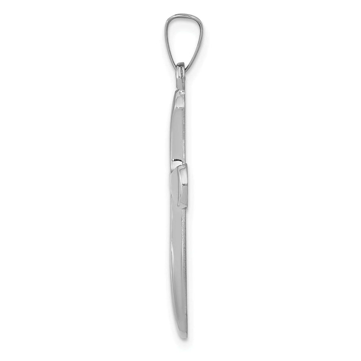 Lovely Rita's Pendants & Charms 14k White Gold Polished Rounded Cross Pendant