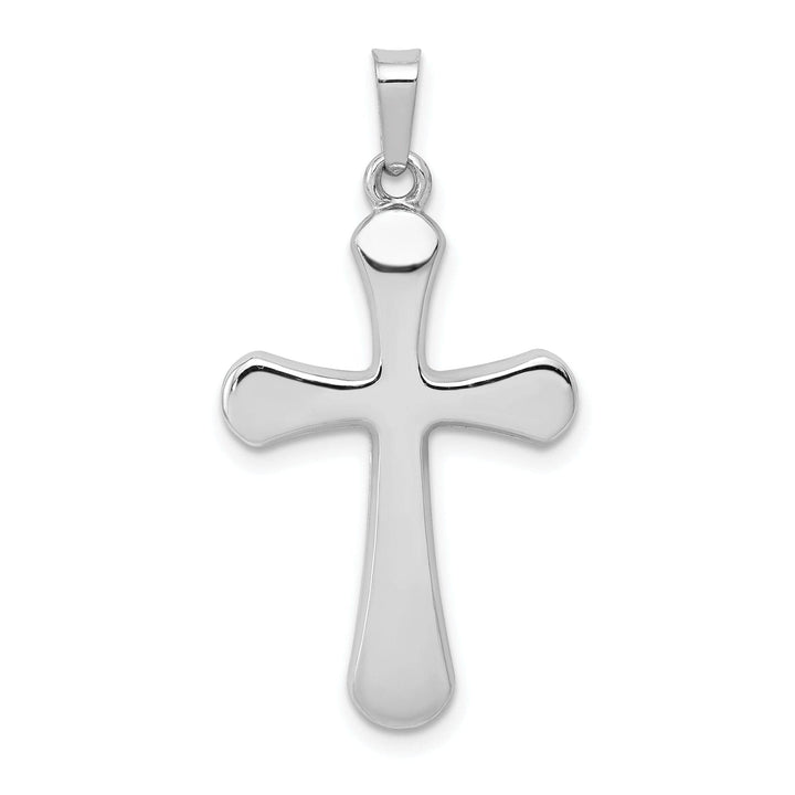 Lovely Rita's Pendants & Charms 14k White Gold Polished Rounded Cross Pendant