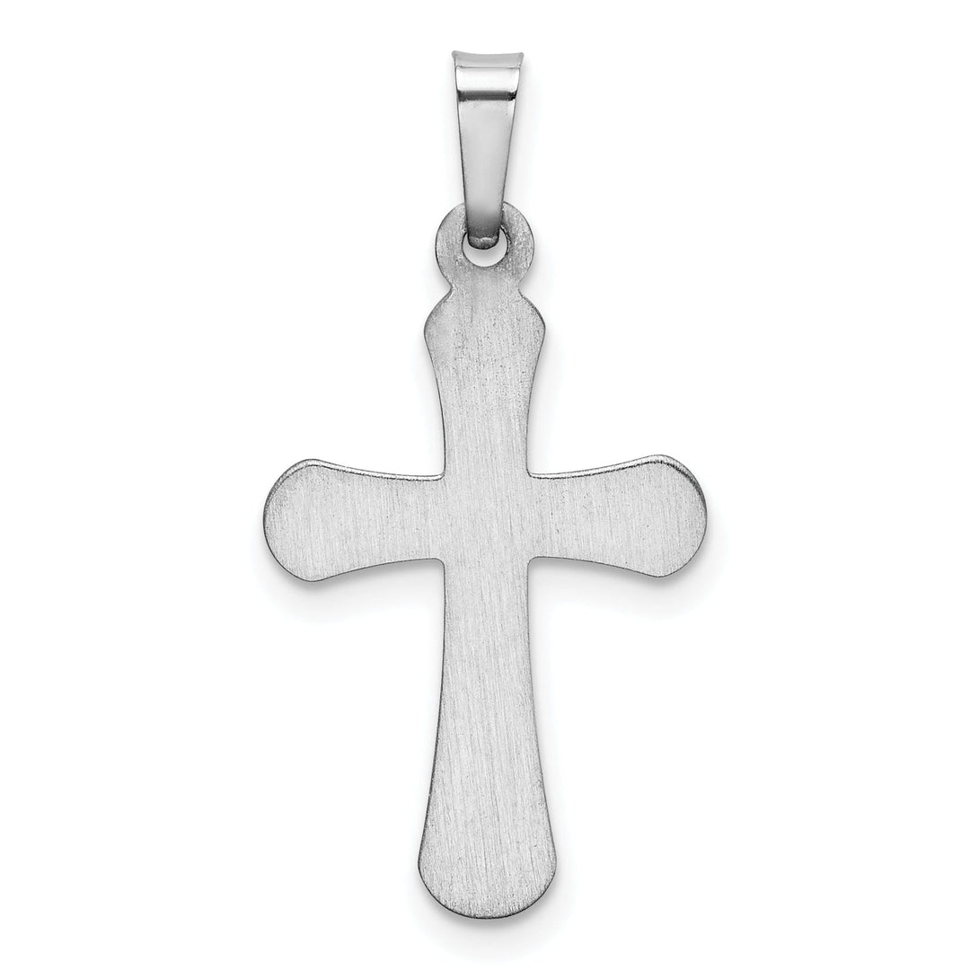 Lovely Rita's Pendants & Charms 14k White Gold Polished Rounded Cross Pendant