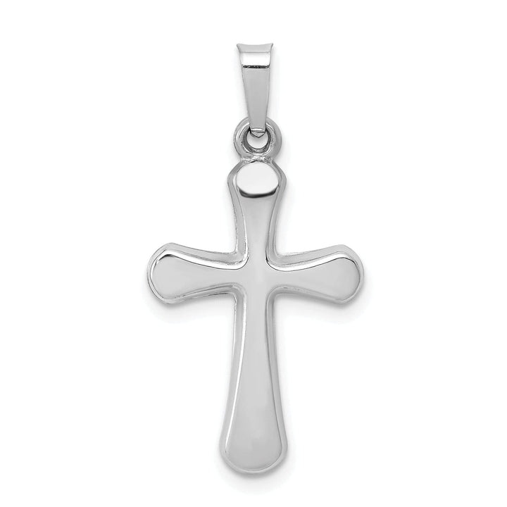 Lovely Rita's Pendants & Charms 14k White Gold Polished Rounded Cross Pendant