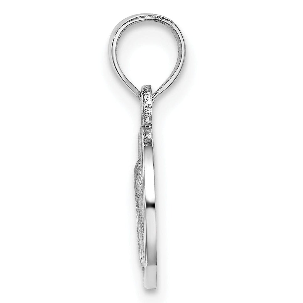 Lovely Rita's Pendants & Charms 14K White Gold Polished Satin Finish Angel Cherub Round Shape Pendant