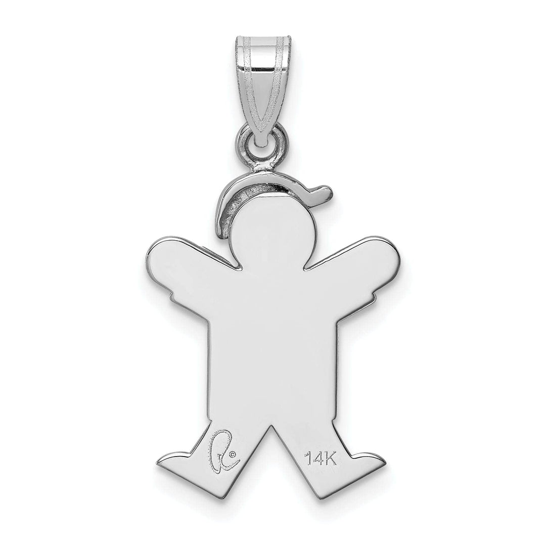 Lovely Rita's Pendants & Charms 14k White Gold Polished Small Boy With Hat Joy Cha