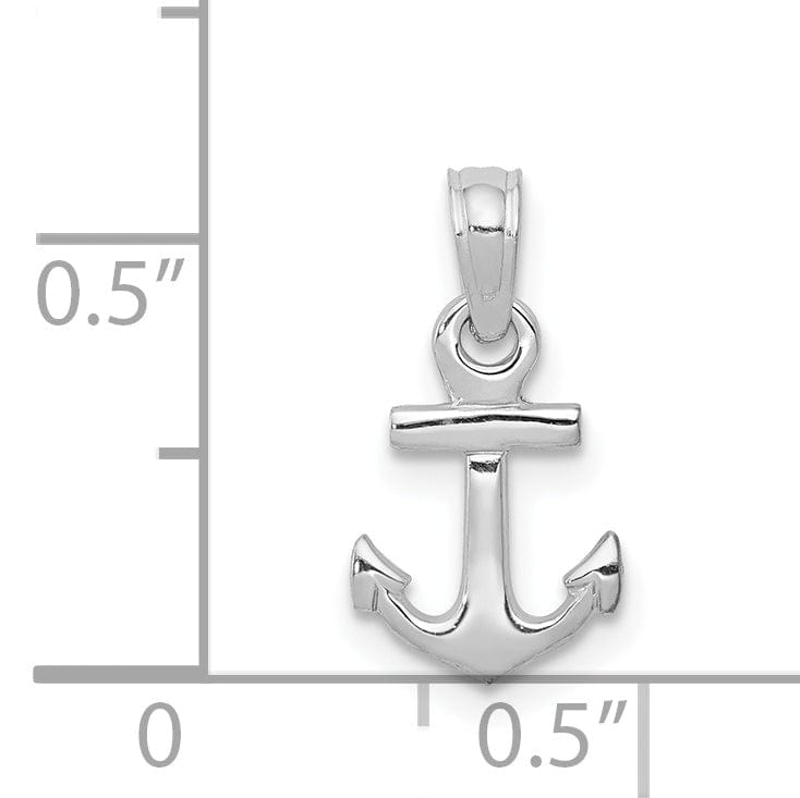 Lovely Rita's Pendants & Charms 14k White Gold Polished Solid Small Anchor Pendant