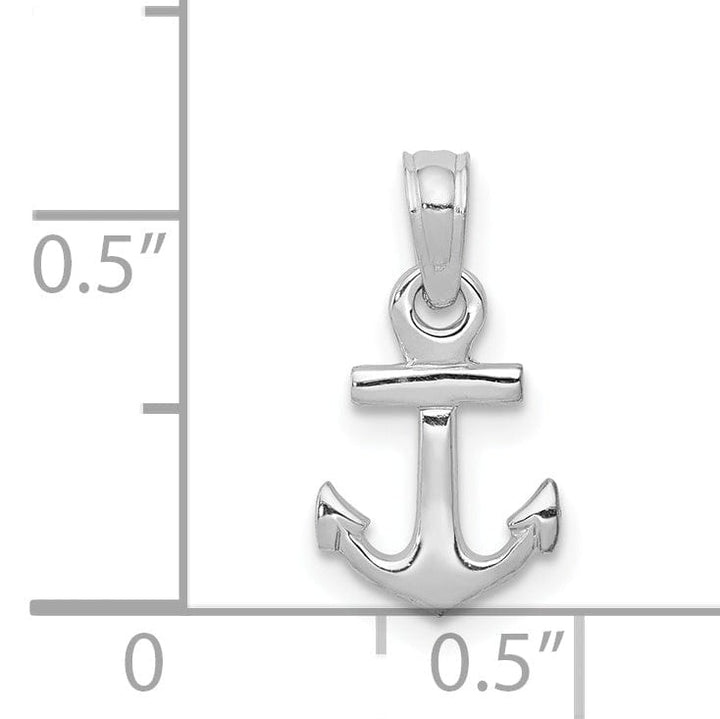 Lovely Rita's Pendants & Charms 14k White Gold Polished Solid Small Anchor Pendant
