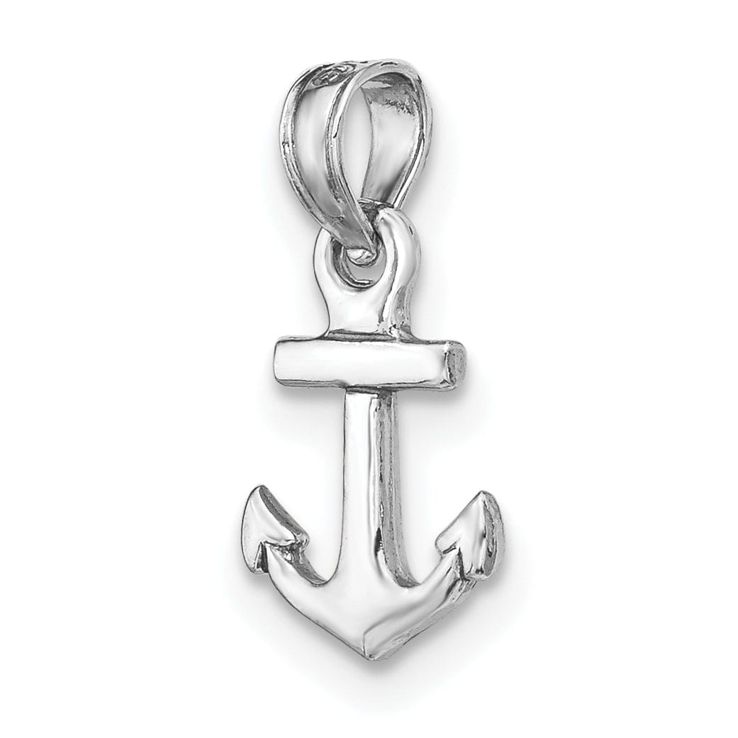 Lovely Rita's Pendants & Charms 14k White Gold Polished Solid Small Anchor Pendant