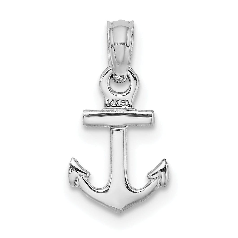 Lovely Rita's Pendants & Charms 14k White Gold Polished Solid Small Anchor Pendant