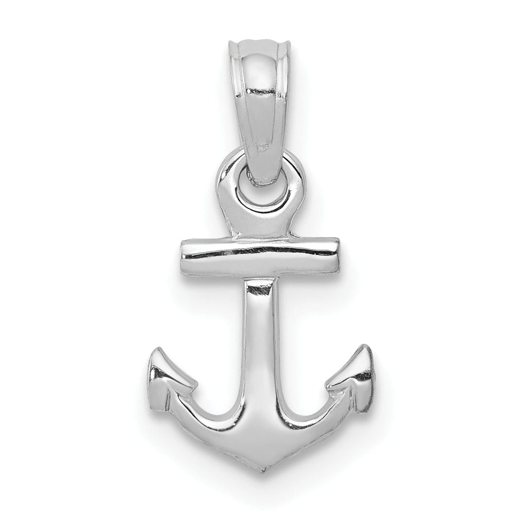 Lovely Rita's Pendants & Charms 14k White Gold Polished Solid Small Anchor Pendant