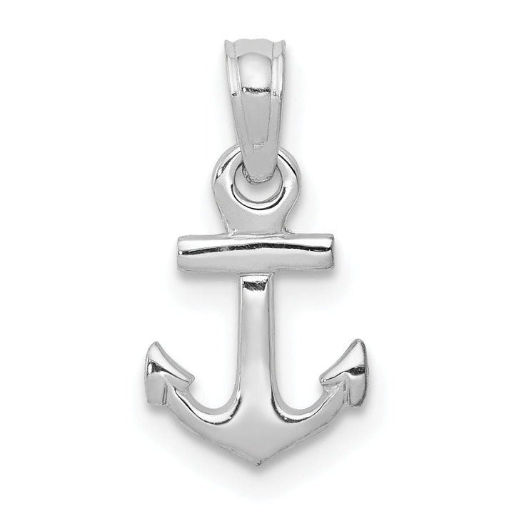 Lovely Rita's Pendants & Charms 14k White Gold Polished Solid Small Anchor Pendant