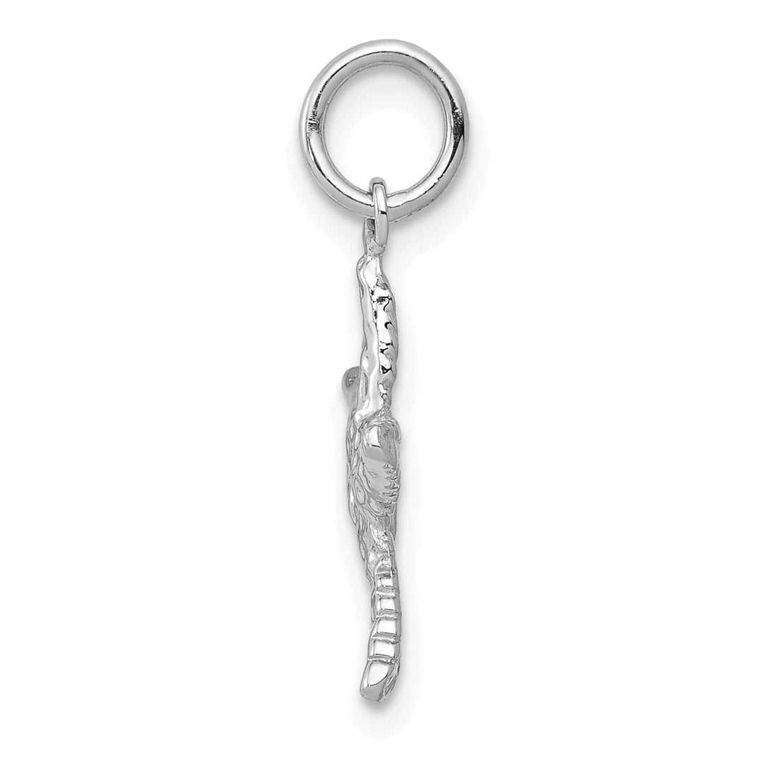 Lovely Rita's Pendants & Charms 14K White Gold Polished Texture Finish 3-Dimensional Starfish Charm Pendant