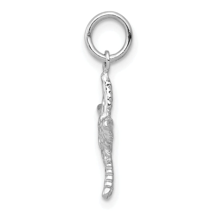 Lovely Rita's Pendants & Charms 14K White Gold Polished Texture Finish 3-Dimensional Starfish Charm Pendant