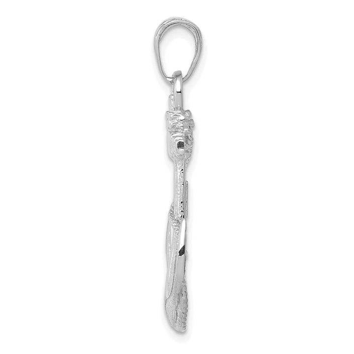 Lovely Rita's Pendants & Charms 14k White Gold Polished Texture Finish Anchor with Rope Design Charm Pendant
