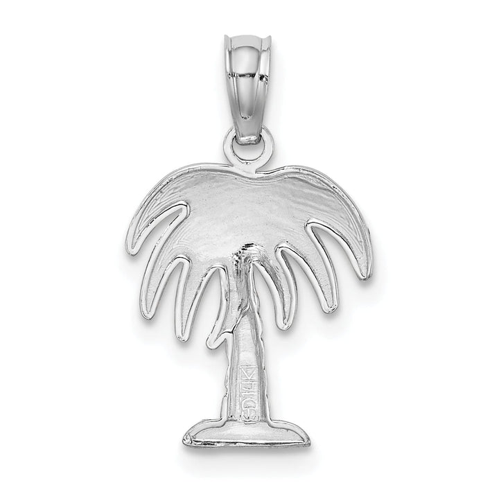 Lovely Rita's Pendants & Charms 14K White Gold Polished Texture Finish Charleston Palm Tree Charm Pendant