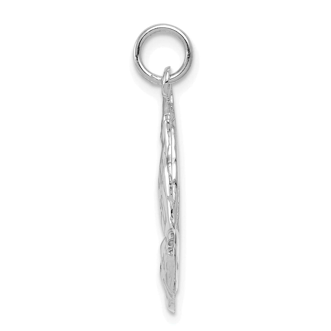 Lovely Rita's Pendants & Charms 14k White Gold Polished Texture Finish Solid Praying Hands Pendant
