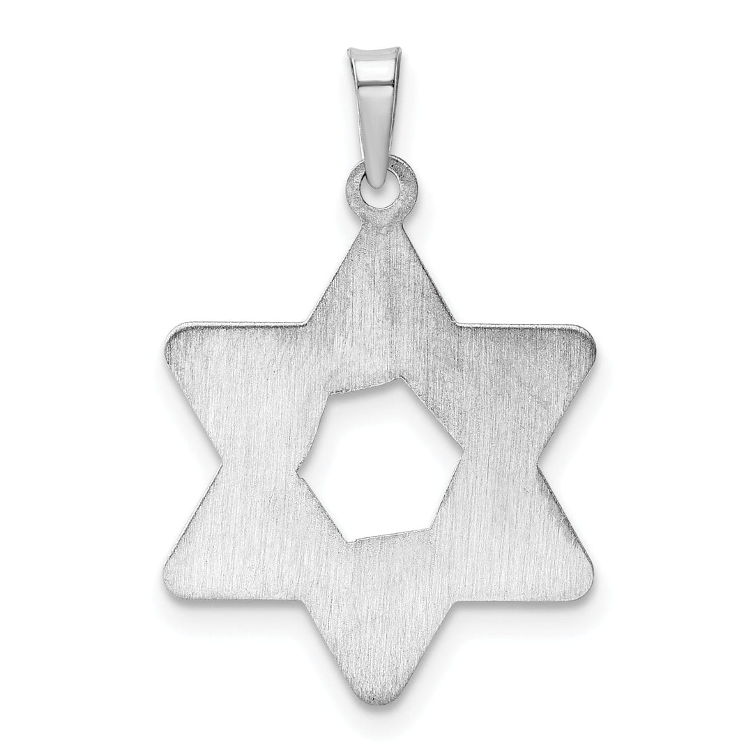 Lovely Rita's Pendants & Charms 14K White Gold Polished Texture Finish Unisex Star Of David Pendant