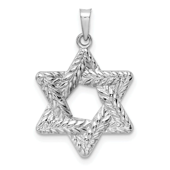 Lovely Rita's Pendants & Charms 14K White Gold Polished Texture Finish Unisex Star Of David Pendant