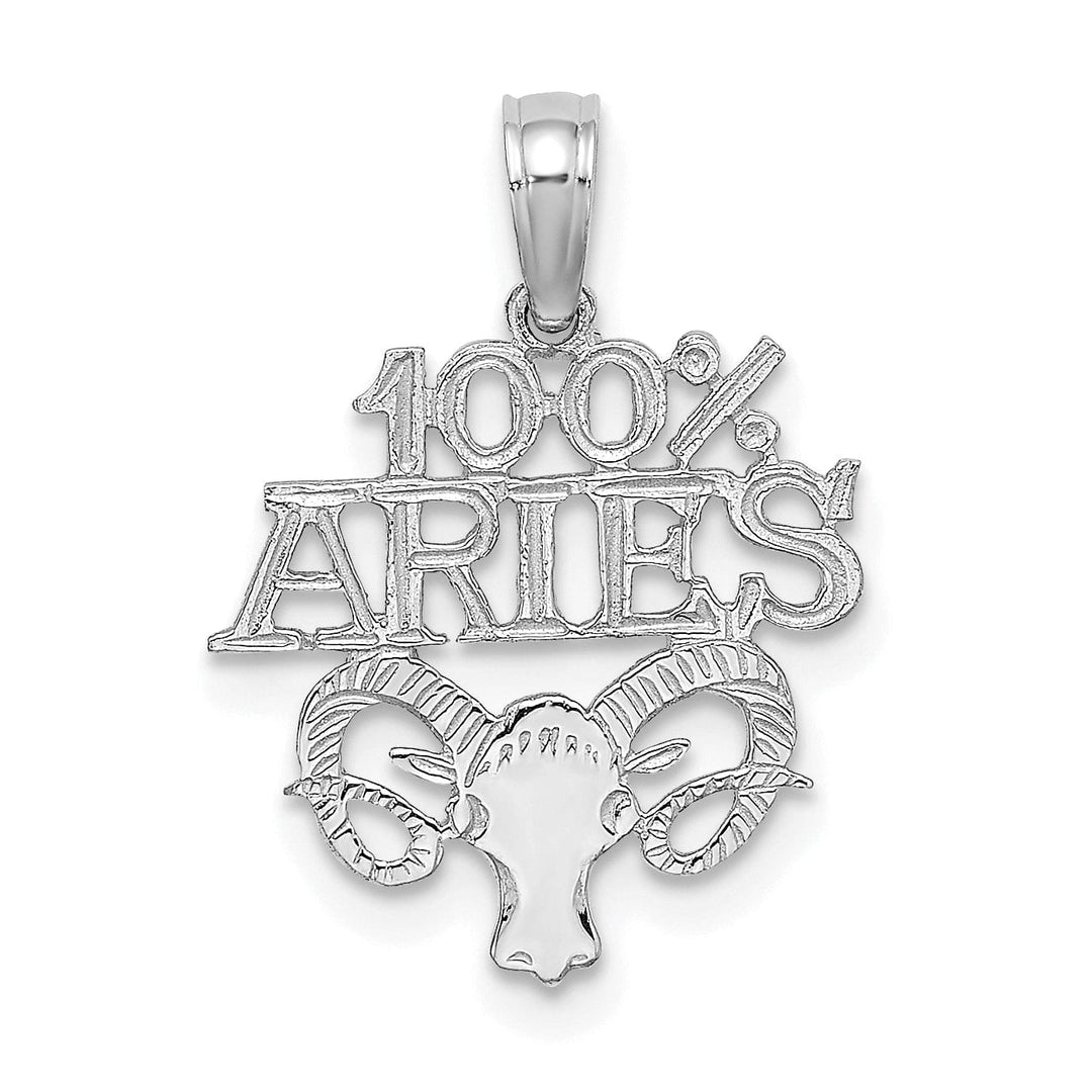 Lovely Rita's Pendants & Charms 14K White Gold Polished Textured Finish 100% Zodiac ARIES Charm Pendant