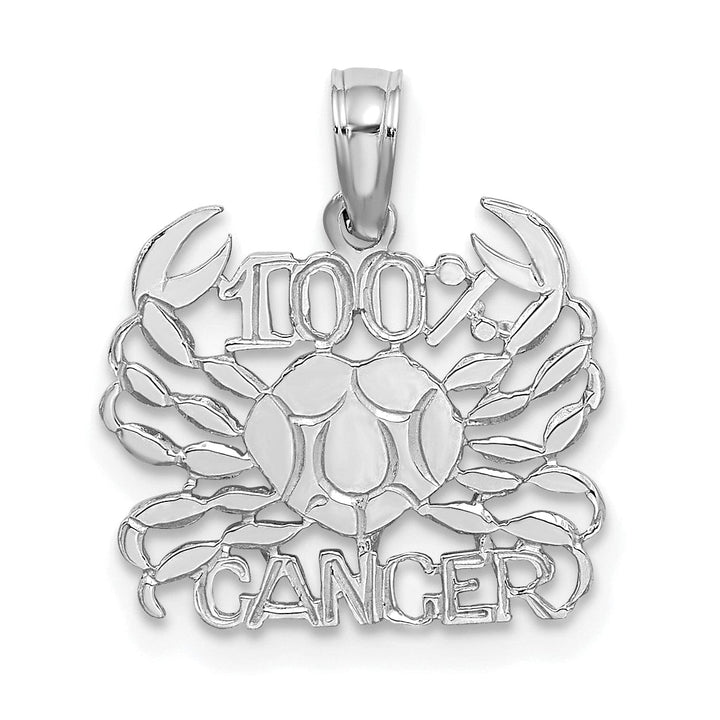 Lovely Rita's Pendants & Charms 14K White Gold Polished Textured Finish 100% Zodiac CANCER Charm Pendant