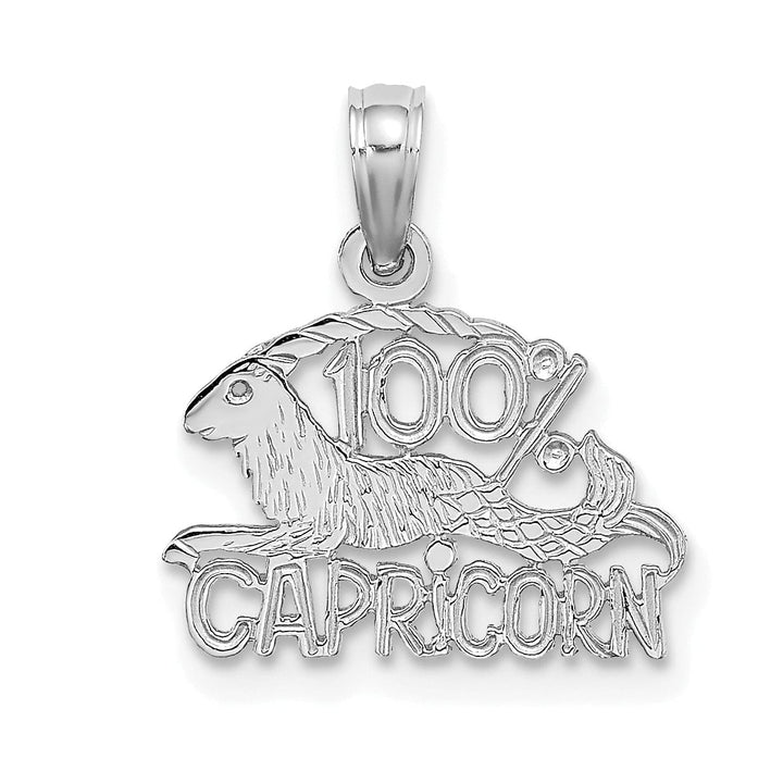 Lovely Rita's Pendants & Charms 14K White Gold Polished Textured Finish 100% Zodiac CAPRICORN Charm Pendant