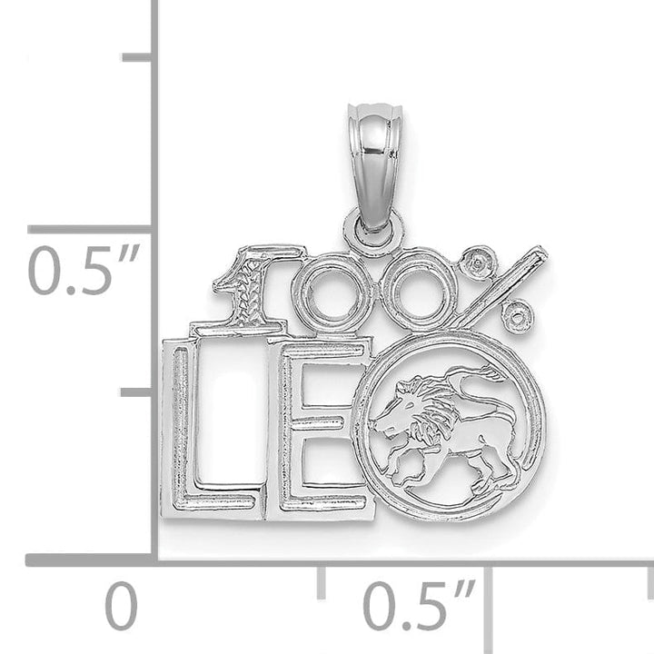 Lovely Rita's Pendants & Charms 14K White Gold Polished Textured Finish 100% Zodiac LEO Charm Pendant