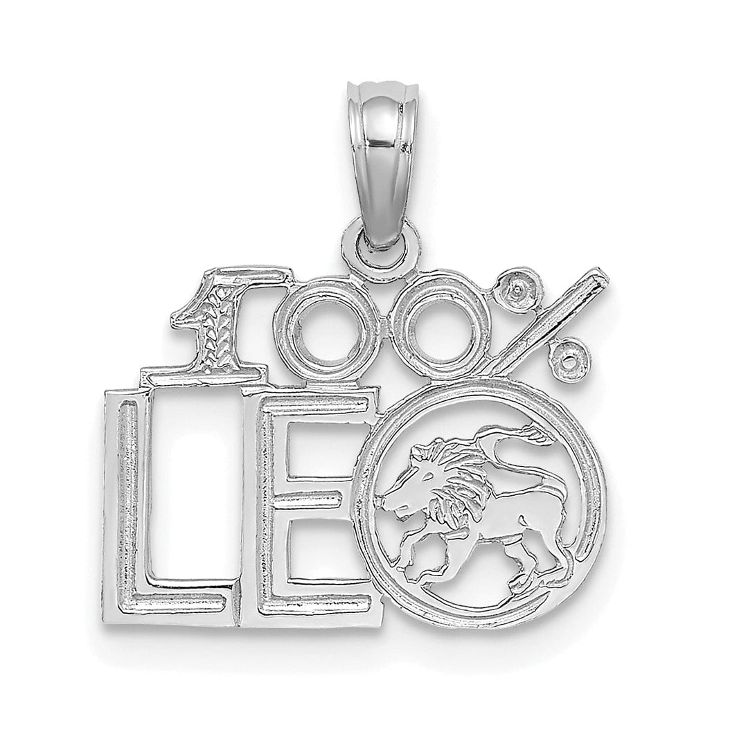 Lovely Rita's Pendants & Charms 14K White Gold Polished Textured Finish 100% Zodiac LEO Charm Pendant