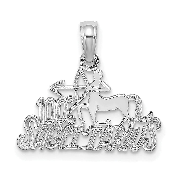 Lovely Rita's Pendants & Charms 14K White Gold Polished Textured Finish 100% Zodiac SAGITTARIUS Charm Pendant