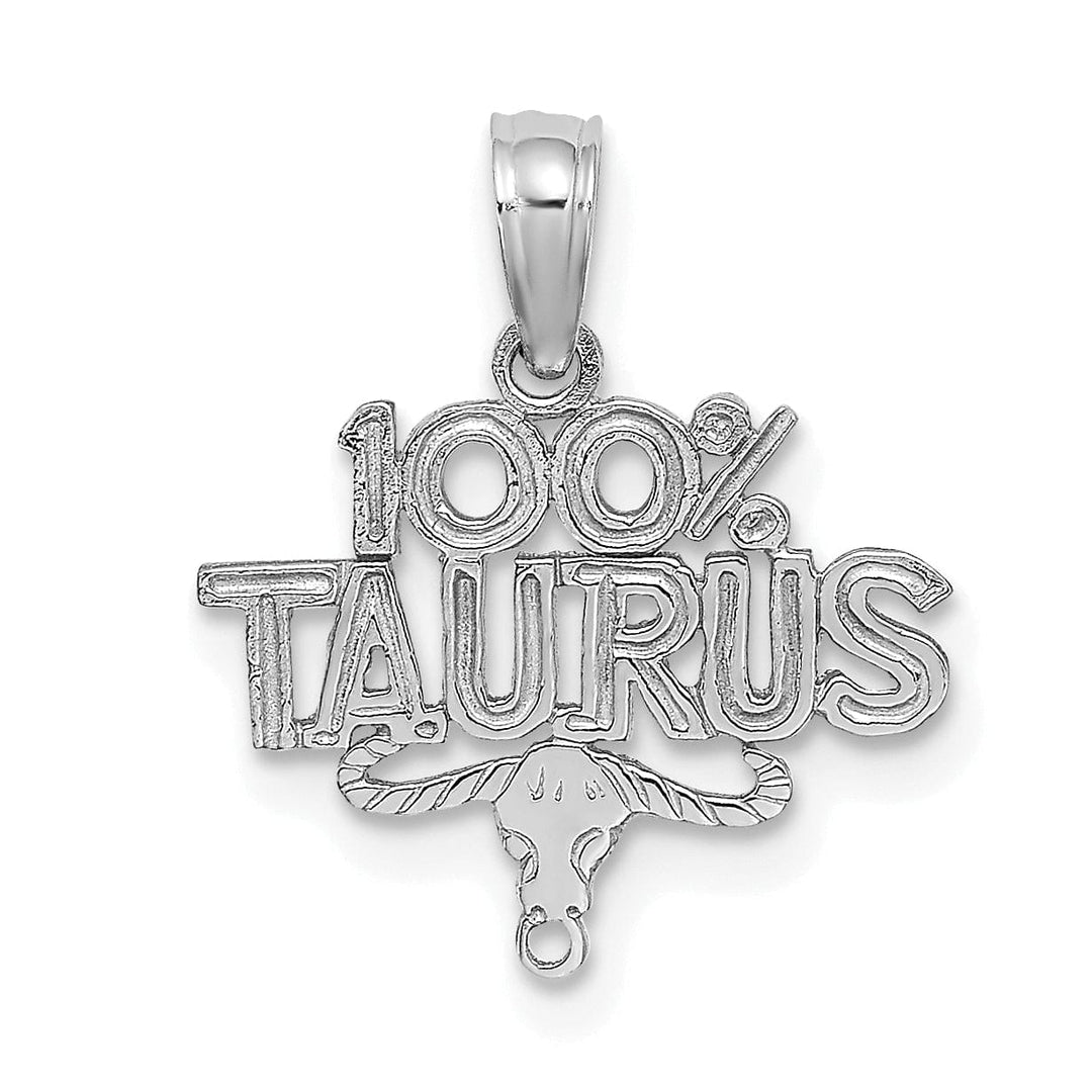 Lovely Rita's Pendants & Charms 14K White Gold Polished Textured Finish 100% Zodiac TAURUS Charm Pendant