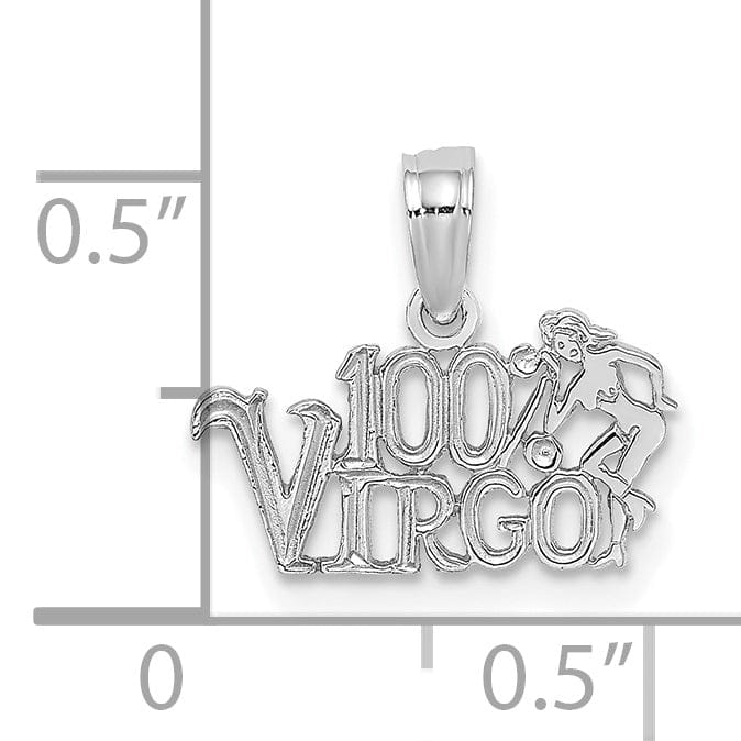 Lovely Rita's Pendants & Charms 14K White Gold Polished Textured Finish 100% Zodiac VIRGO Charm Pendant