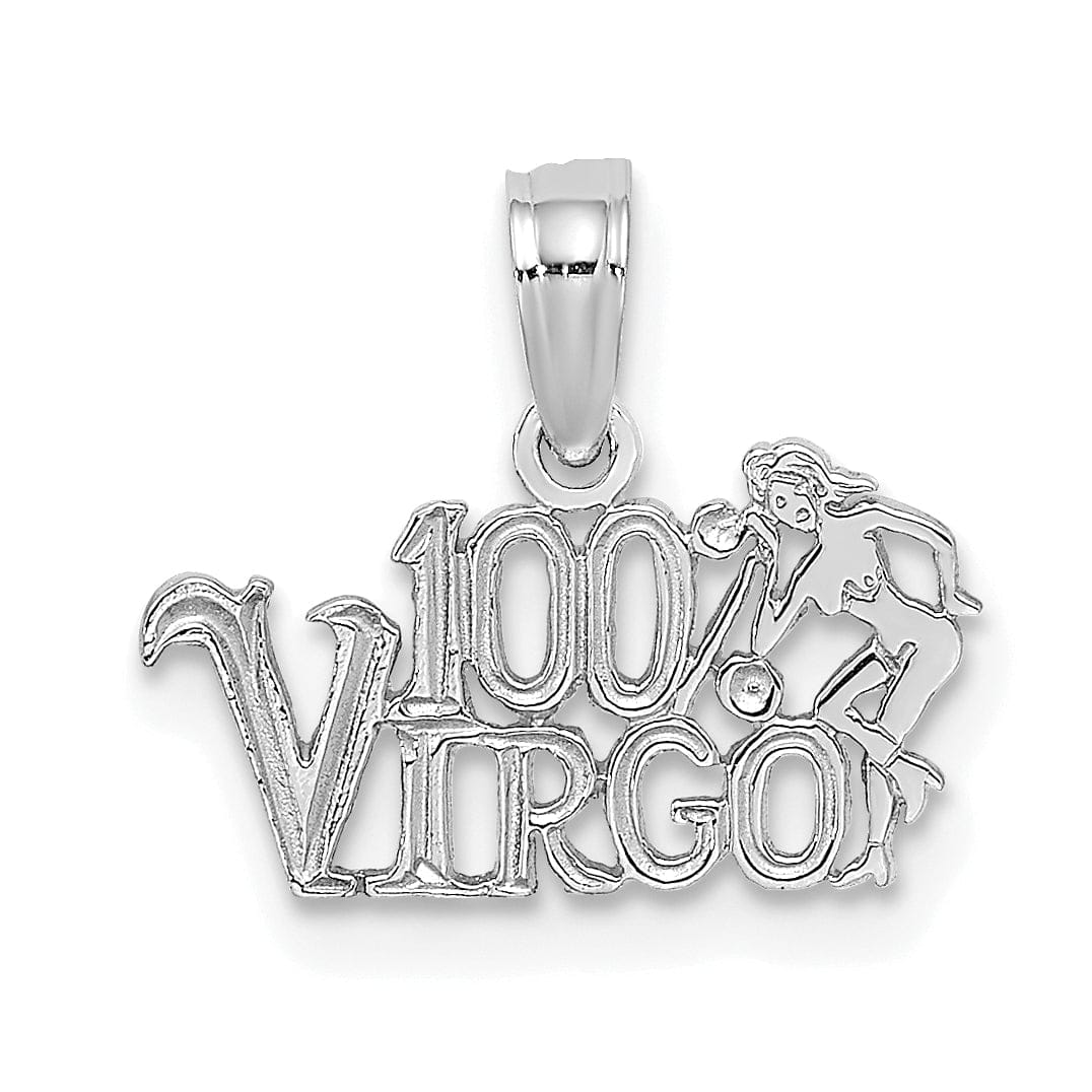 Lovely Rita's Pendants & Charms 14K White Gold Polished Textured Finish 100% Zodiac VIRGO Charm Pendant