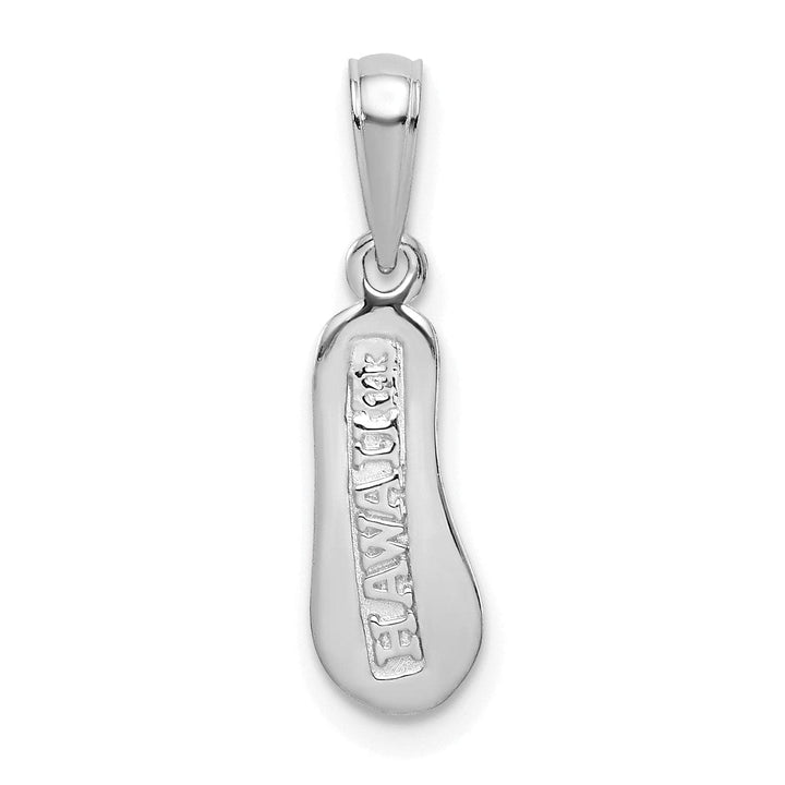 Lovely Rita's Pendants & Charms 14k White Gold Polished Textured Finish 3-Dimensional HAWAII Flip-Flop Sandle Charm Pendant