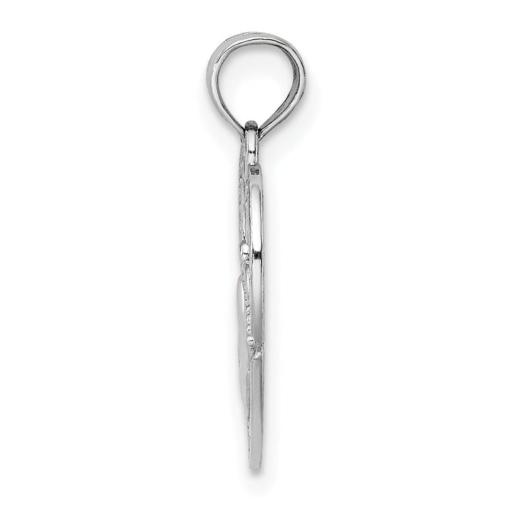 Lovely Rita's Pendants & Charms 14K White Gold Polished Textured Finish Heart Claddagh Design Charm Pendant