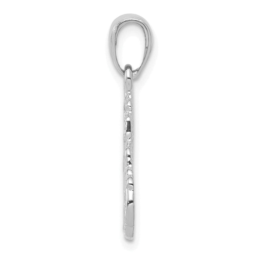 Lovely Rita's Pendants & Charms 14K White Gold Polished Textured Finish Solid Semi Mack Truck Cab Charm Pendant