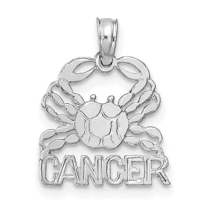 Lovely Rita's Pendants & Charms 14K White Gold Polished Textured Finish Zodiac CANCER Charm Pendant