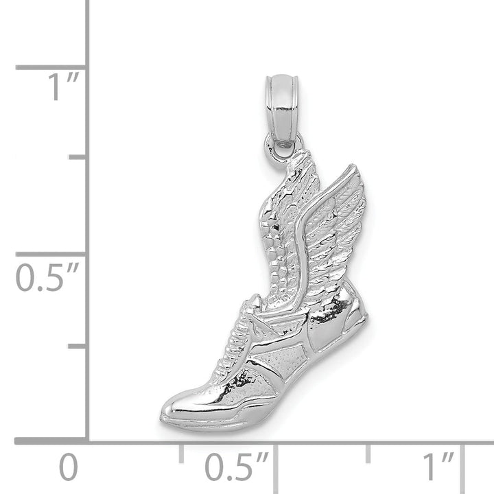 Lovely Rita's Pendants & Charms 14K White Gold Polished Wing Running Shoe Charm Pendant
