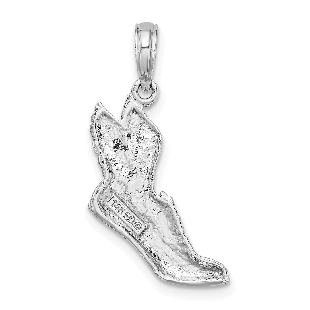 Lovely Rita's Pendants & Charms 14K White Gold Polished Wing Running Shoe Charm Pendant
