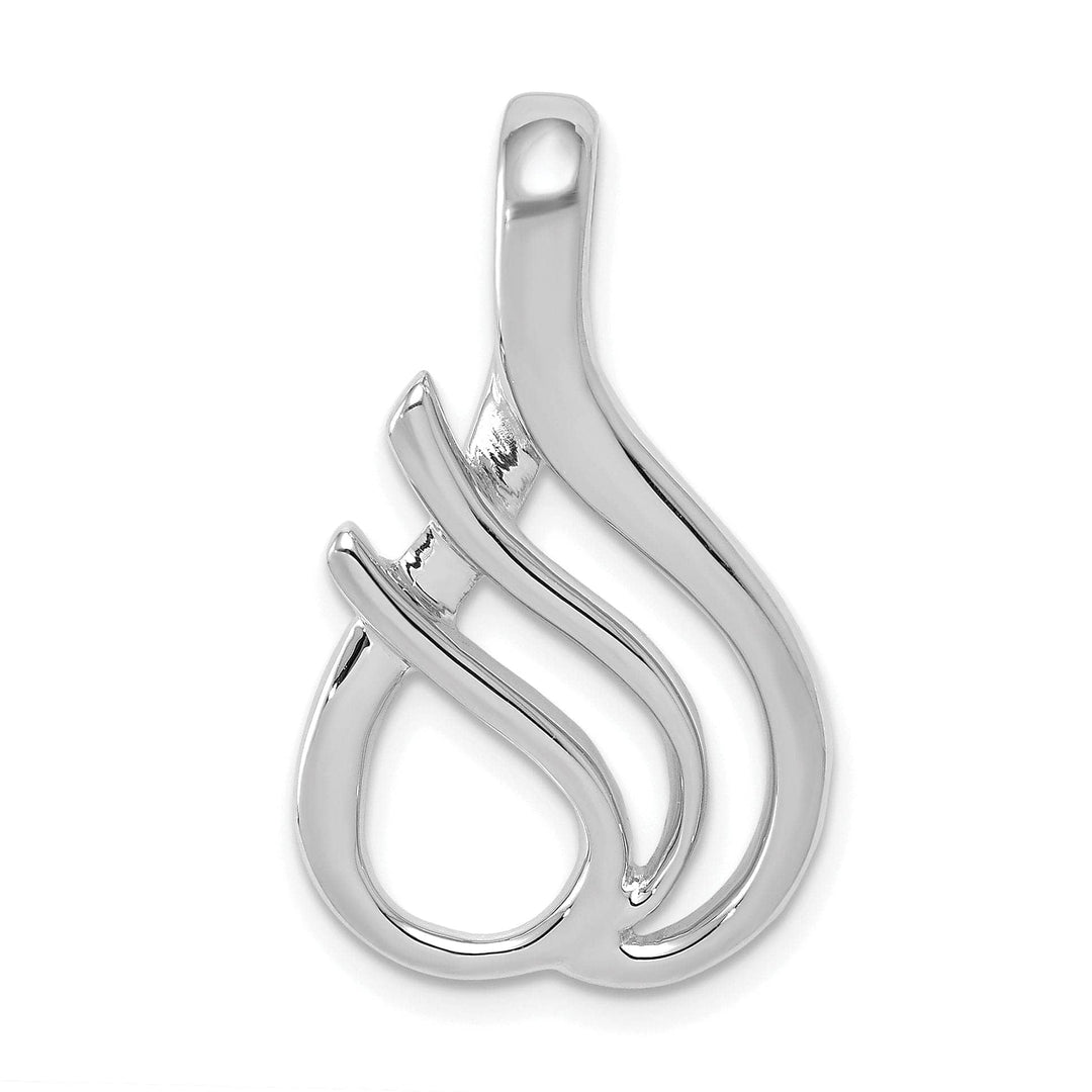Lovely Rita's Pendants & Charms 14k White Gold Reversible Double Swirl Design Fancy Slide