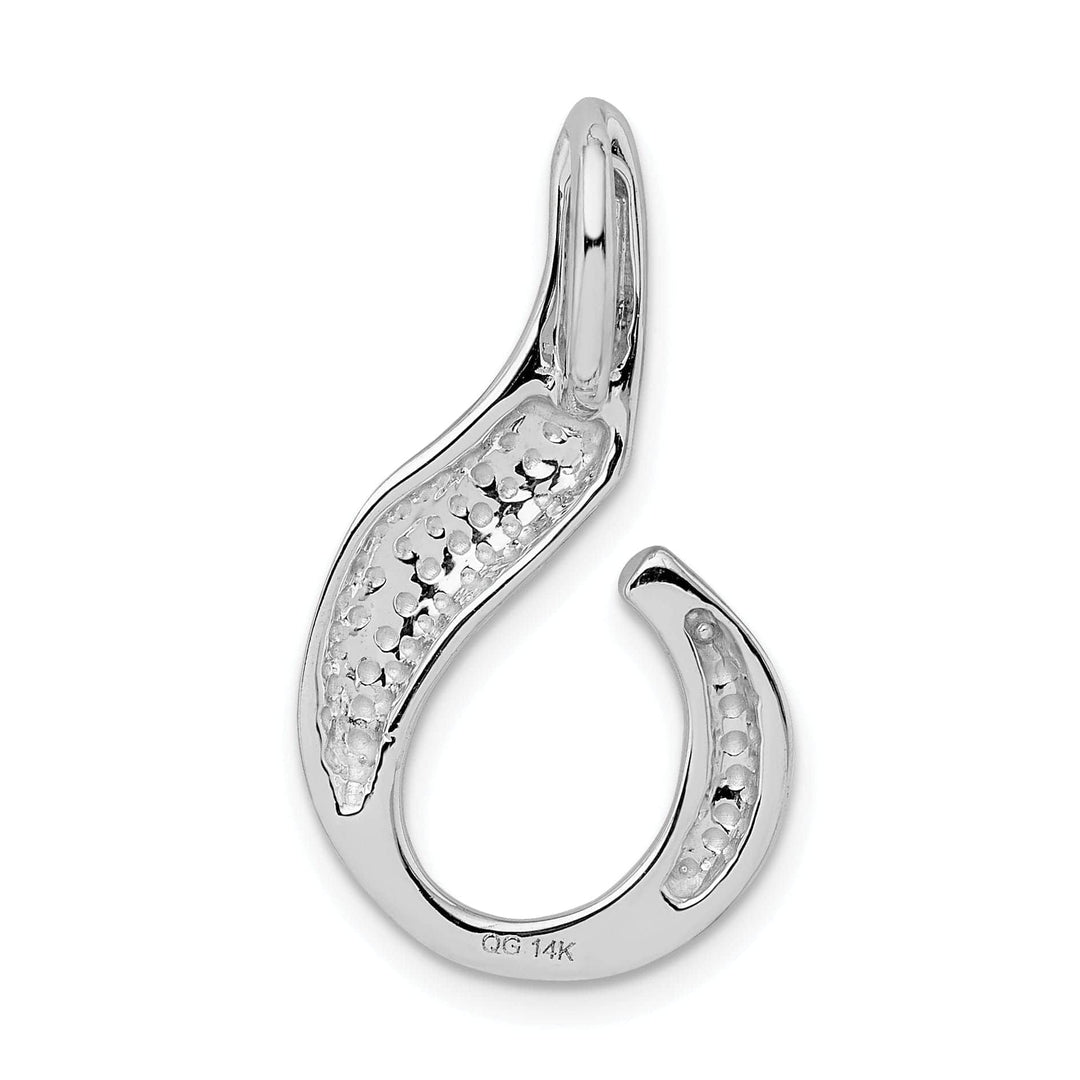 Lovely Rita's Pendants & Charms 14k White Gold Reversible Omega Slide Pendant
