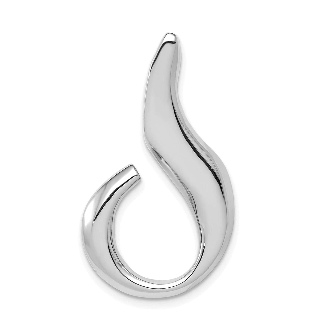 Lovely Rita's Pendants & Charms 14k White Gold Reversible Omega Slide Pendant