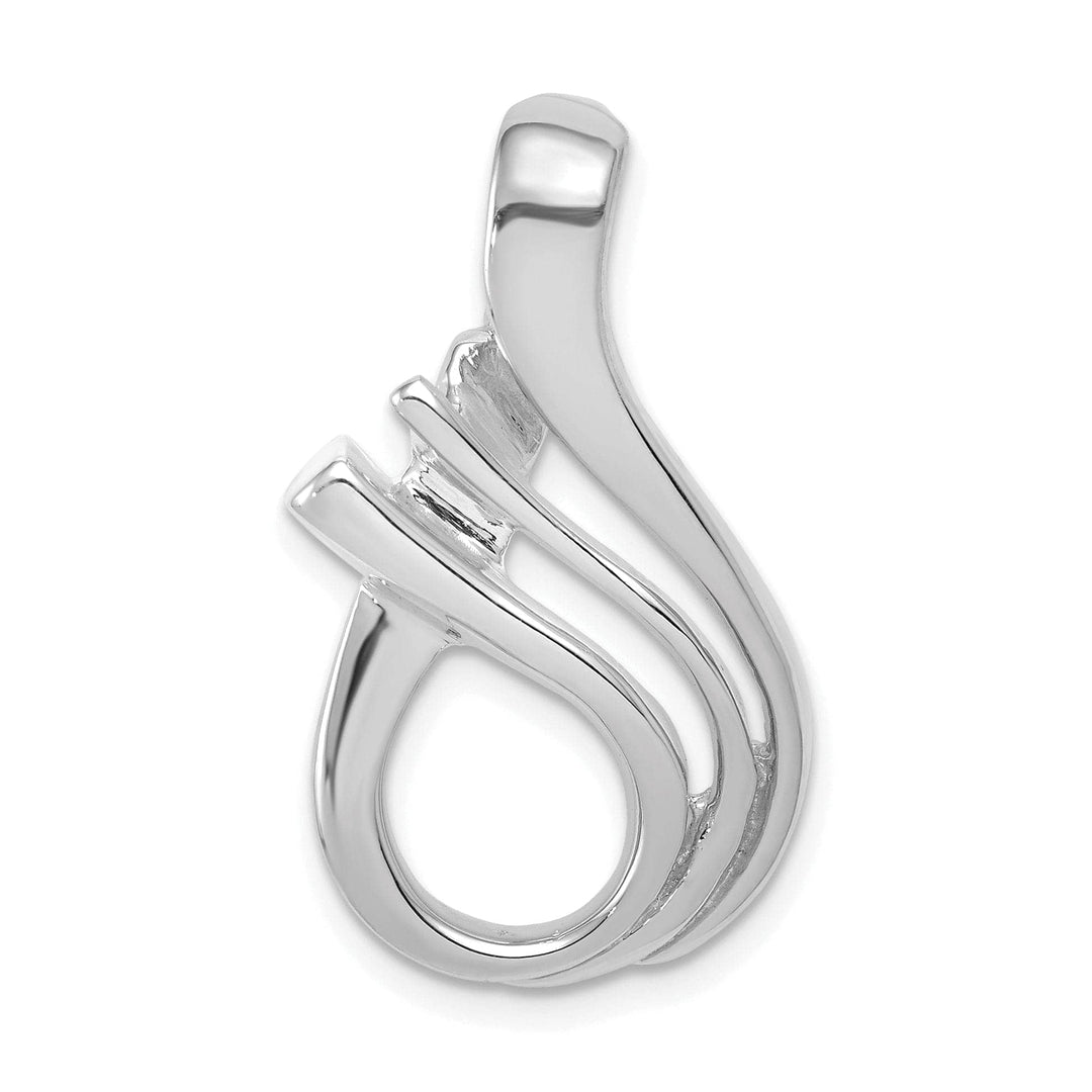 Lovely Rita's Pendants & Charms 14k White Gold Reversible Omega Slide Pendant