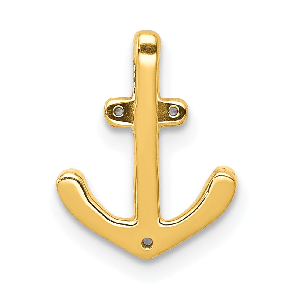 Lovely Rita's Pendants & Charms 14k White Gold Rhodium 1/10ct. Weight Diamond Anchor Slide Pendant