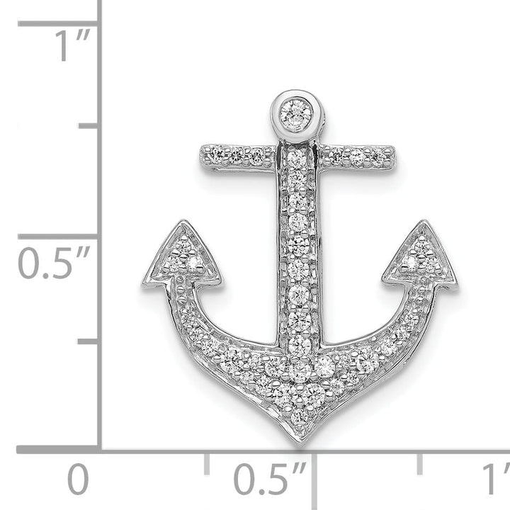 Lovely Rita's Pendants & Charms 14k White Gold Rhodium 1/4ct. Weight Diamond Anchor Slide Pendant