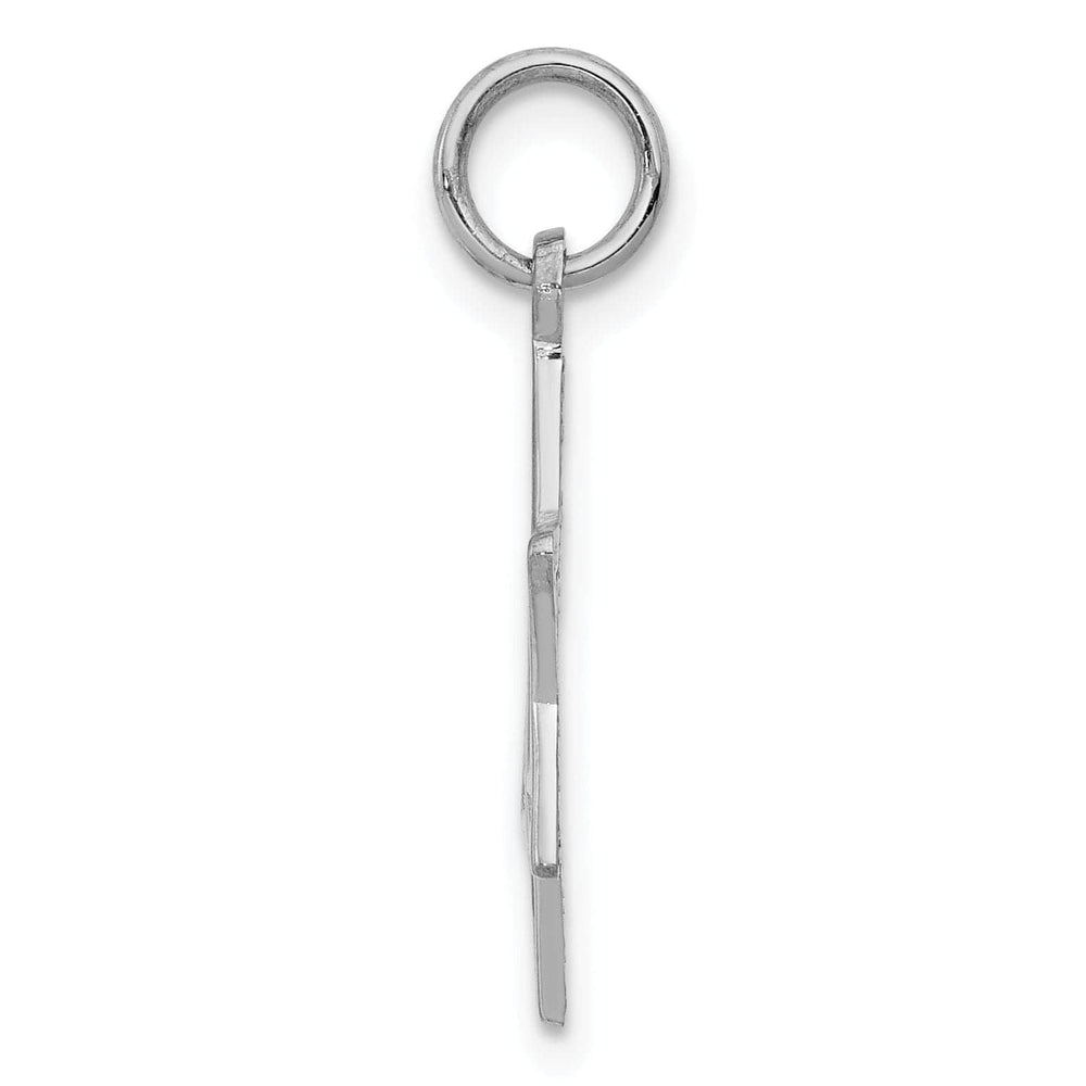 Lovely Rita's Pendants & Charms 14K White Gold Rhodium Polished Finish Closed Back Solid Star of David Pendant