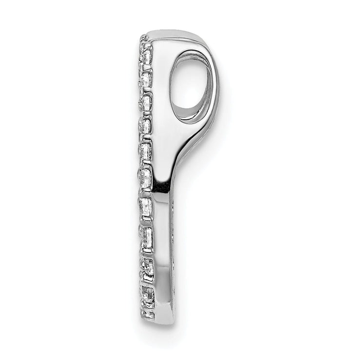 Lovely Rita's Pendants & Charms 14k White Gold Rhodium Polished Finish Flat Back 1/4CT Diamond Horseshoe Chain Slide Pendant will not fit omega chain