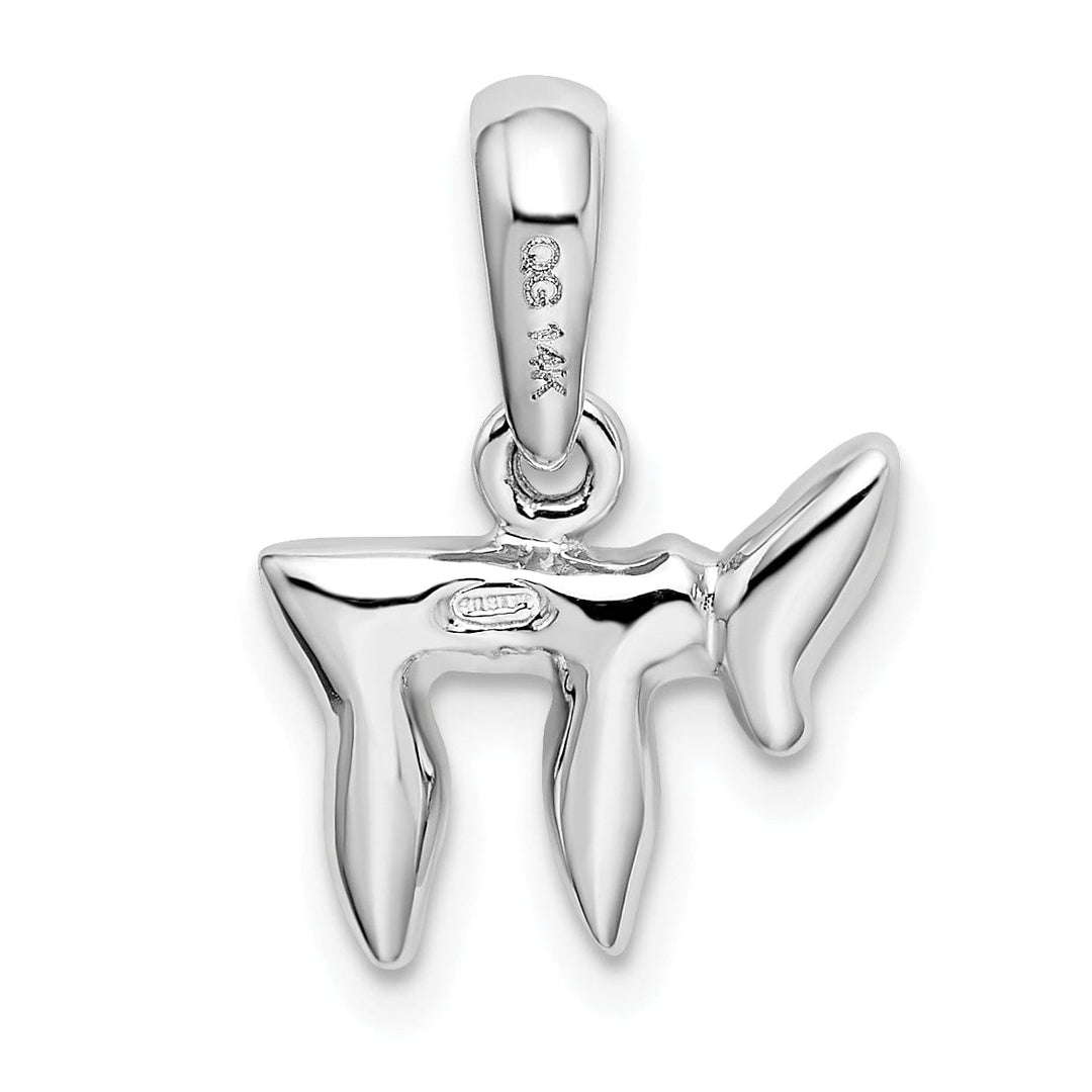 Lovely Rita's Pendants & Charms 14K White Gold Rhodium Polished Finish LIFE Chai Charm Pendant
