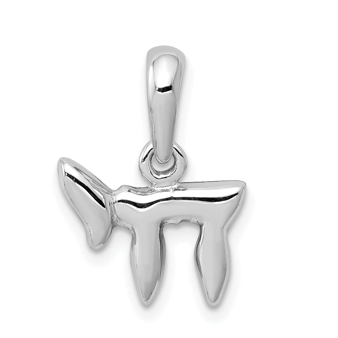Lovely Rita's Pendants & Charms 14K White Gold Rhodium Polished Finish LIFE Chai Charm Pendant